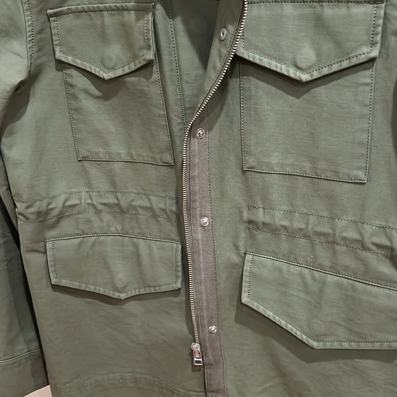 Everlane Green 100% Cotton Modern Utility Zip Up Jacket Women's - Picture 8 of 10